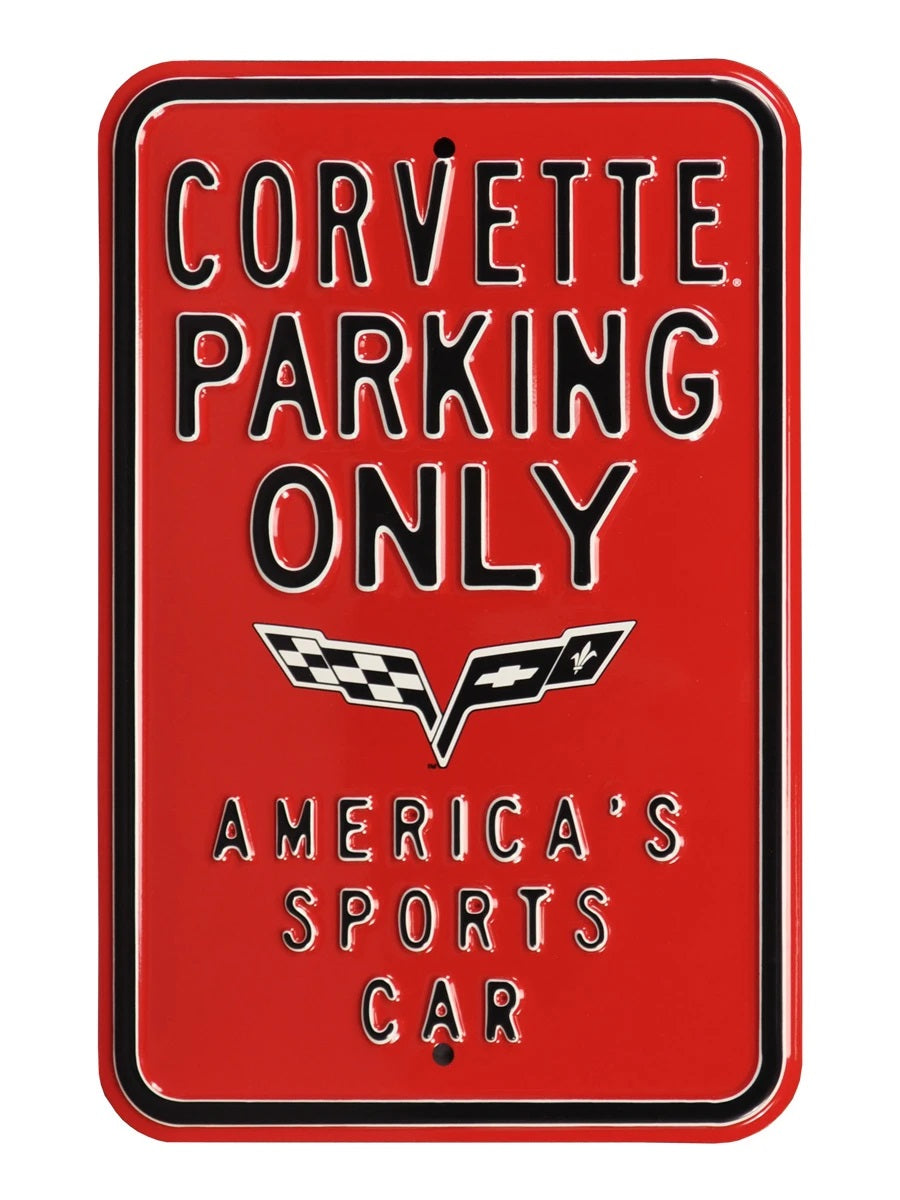 C6 Corvette Steel Parking Sign