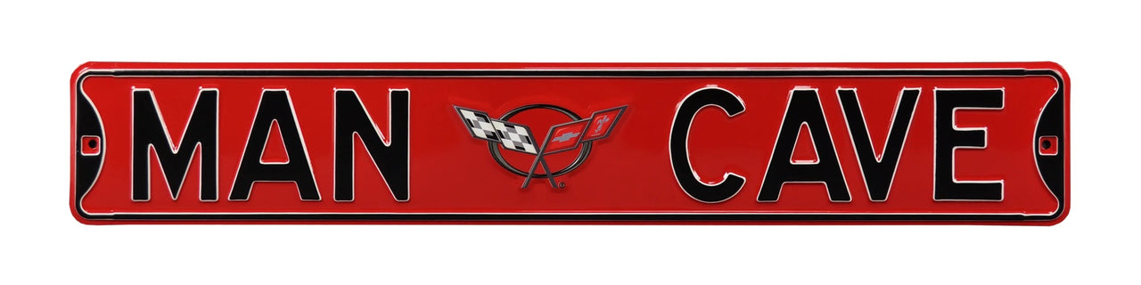 C5 Corvette Man Cave Red Steel Street Sign