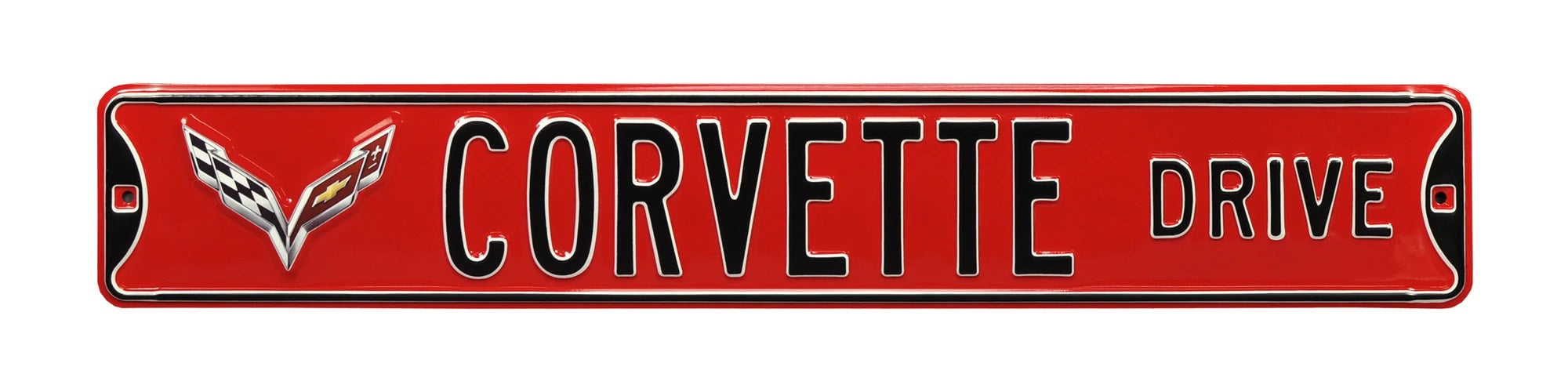 C7 Corvette Drive Red Steel Sign