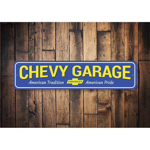 Chevy Garage American Tradition American Pride - Aluminum Street Sign