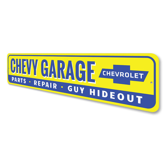 Chevy Garage Guy Hideout - Aluminum Sign