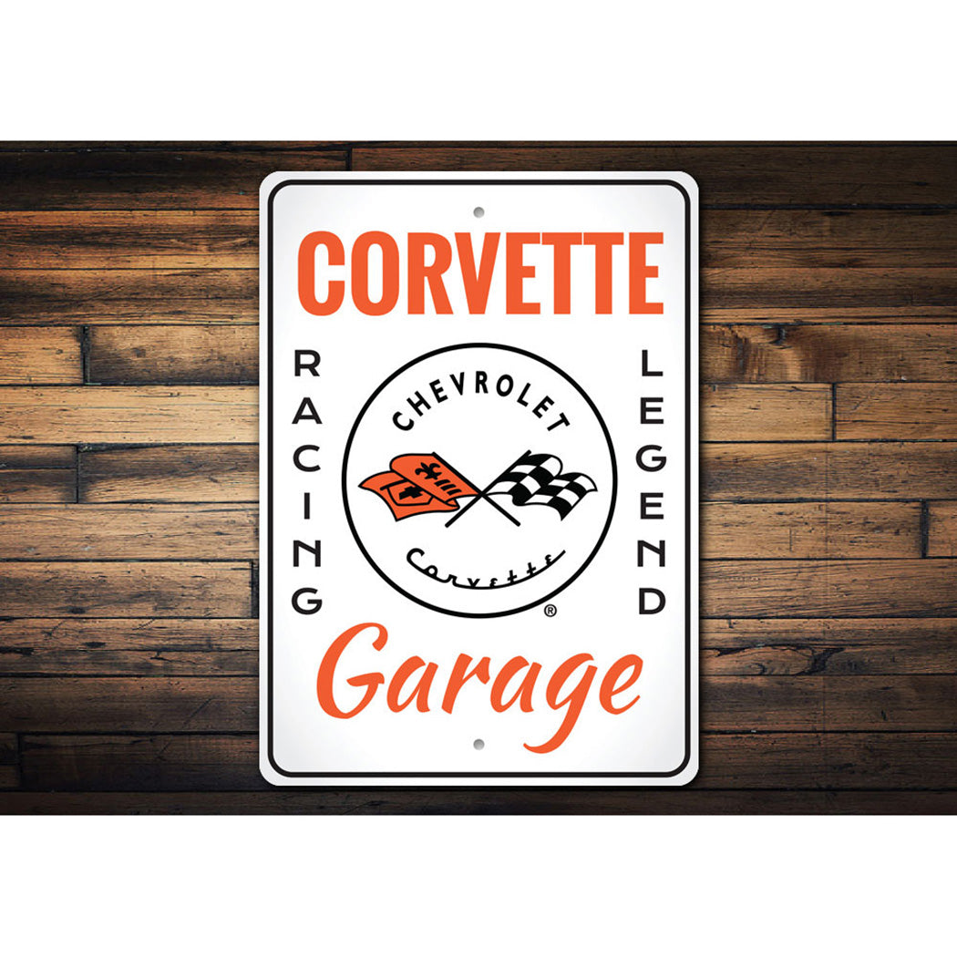 Vintage C1 Corvette Garage Racing Legend - Aluminum Sign
