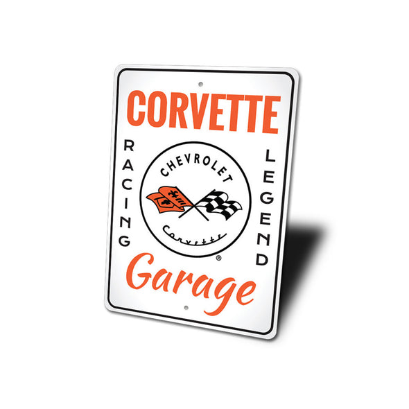 Vintage C1 Corvette Garage Racing Legend - Aluminum Sign
