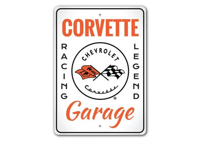 Vintage C1 Corvette Garage Racing Legend - Aluminum Sign
