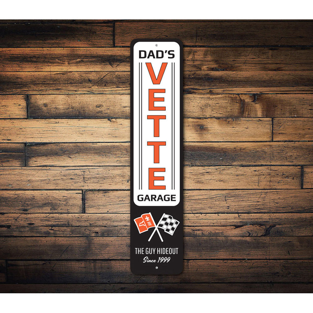 C2 Corvette Dad's Vette Garage - Aluminum Sign