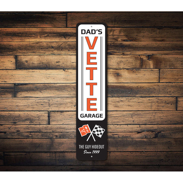 C2 Corvette Dad's Vette Garage - Aluminum Sign