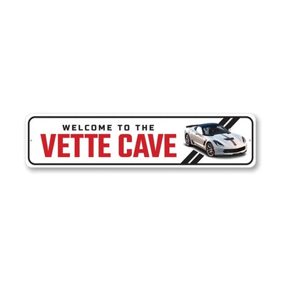 C7 Corvette Welcome To The Vette Cave - Aluminum Sign