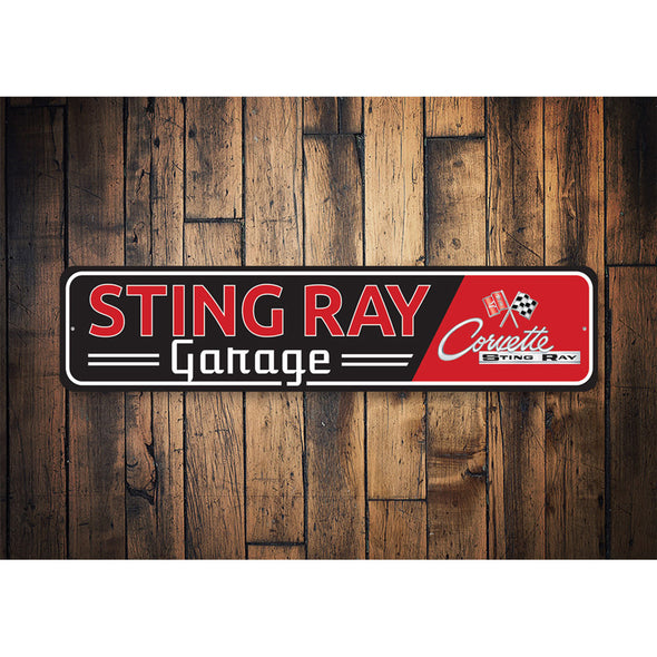 C2 Corvette Sting Ray Garage - Aluminum Sign