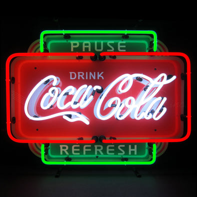 pause-refresh-drink-coca-cola-neon-sign