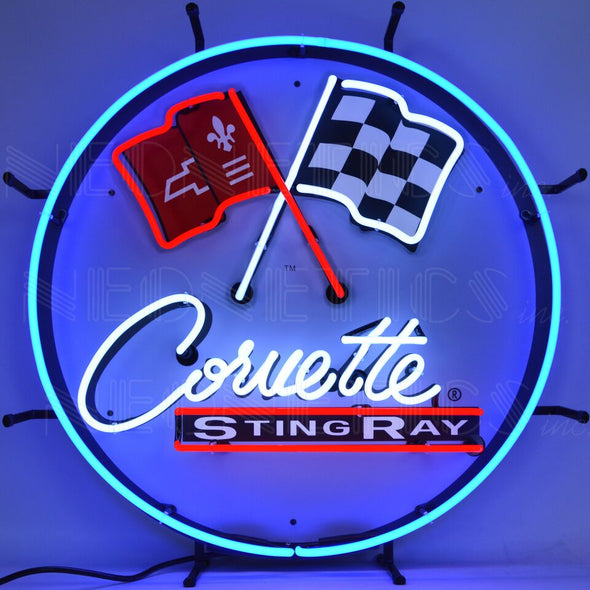 C2 Corvette Stingray Neon Sign With Backing - [Corvette Store Online]