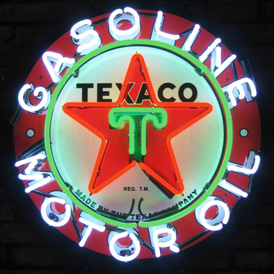 Texaco Motor Oil and Gasoline Neon Sign