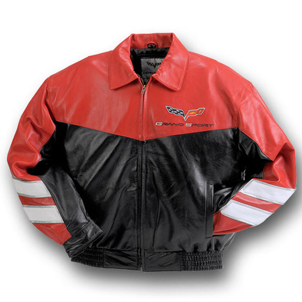 Corvette Grand Sport Leather Jacket Red/Black - [Corvette Store Online]