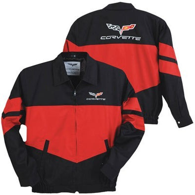 C6 Corvette Twill Jacket in Red/Black - [Corvette Store Online]