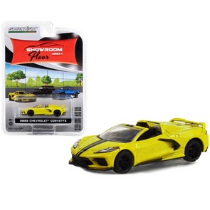 2022 C8 Corvette Convertible Accelerate Yellow "Showroom Floor" 1/64 Diecast Model Car