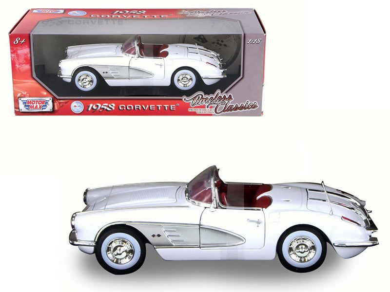 1958 Chevrolet Corvette White Timeless Classics 1/18 Diecast