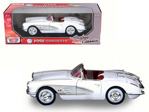 1958-chevrolet-corvette-white-timeless-classics-1-18-diecast