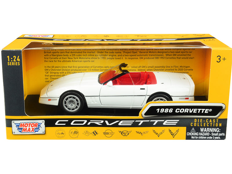 1986-c4-corvette-convertible-1-24-diecast-history-of-corvette-by-motormax