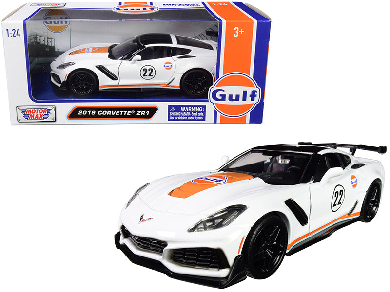 2019 Corvette ZR1 #22 Gulf Oil  White w/Orange Stripes 1/24 Diecast