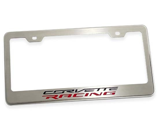 C8 Corvette Racing License Plate Frame - Stainless Steel