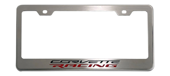 C8 Corvette Racing License Plate Frame - Stainless Steel
