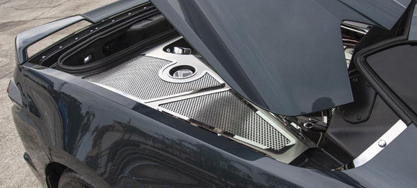 C8 Corvette Fender Covers Brushed with Polished Perforated Inserts