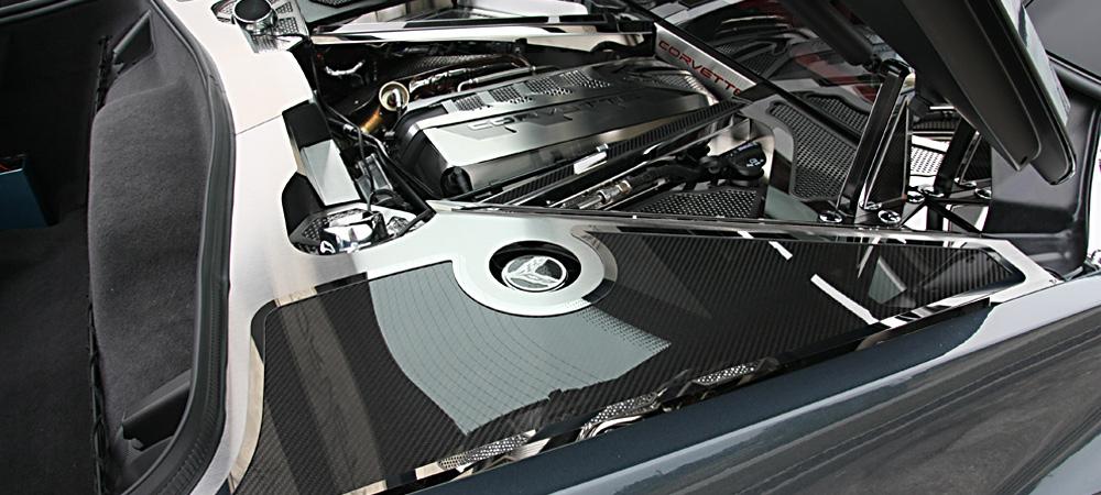 C8 Corvette Fender Covers Brushed w/Carbon Fiber Inserts