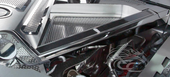 C8 Corvette - Rear Crossmember Covers w/Carbon Fiber Top Plate 2Pc Stainless Steel
