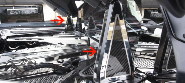 C8 Corvette Carbon Fiber Hinge Dress-Up Kit - 6 Pieces