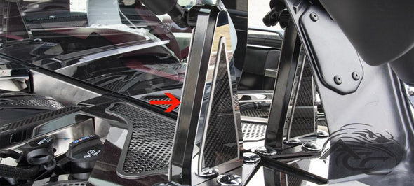 C8 Corvette Carbon Fiber Hinge Dress-Up Kit - 6 Pieces