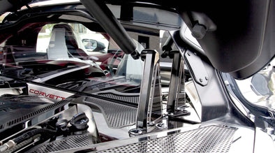 2020-2023 C8 Corvette Coupe Rear Window Accents - Polished Stainless Steel