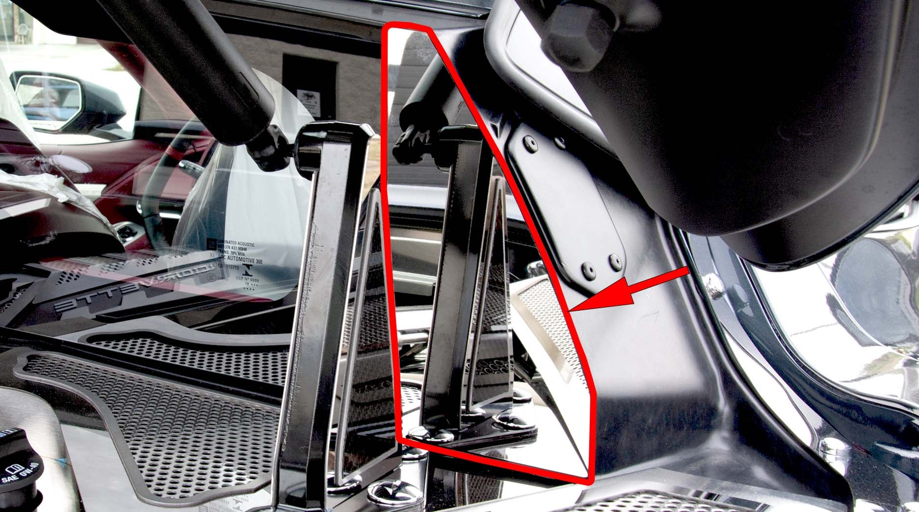 C8 Corvette Coupe Rear Window Accents Polished | Corvette Store Online