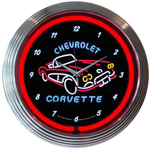 C1 Corvette Neon Clock - [Corvette Store Online]