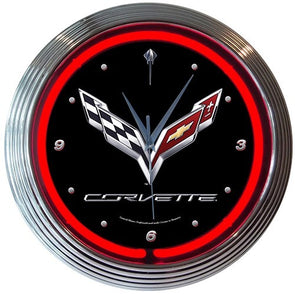 C7 Corvette Neon Wall Clock - [Corvette Store Online]