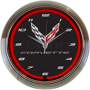 C8 Corvette Neon Wall Clock - [Corvette Store Online]