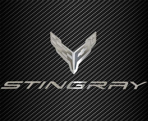 2020-2024 C8 Corvette - Stainless Hood Panel Badge Flag Logo and Stingray Font Style | Stainless Steel