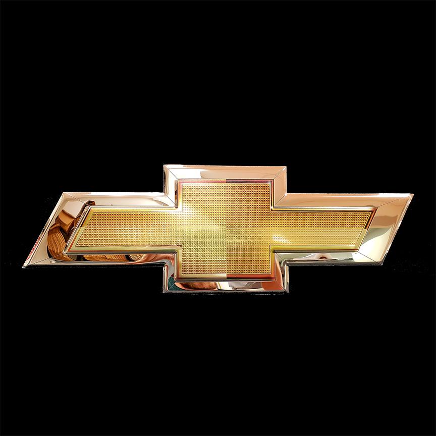 Chevrolet Bow Tie Gold Metal Sign