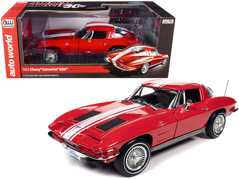 1963 Corvette Stingray Z06 Red American Muscle 30th Anniversary 1/18 Diecast