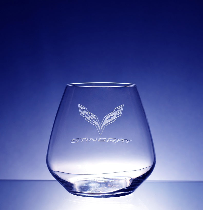 Corvette Logo Luigi Bormioli Atelier Stemless Pinot Noir Wine Glass - Choose Logo for Custom Etching