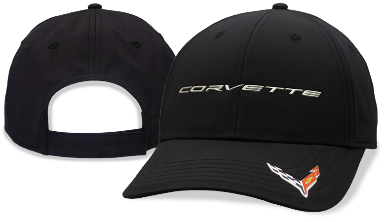 Black C8 Corvette Metallic Hat / Cap