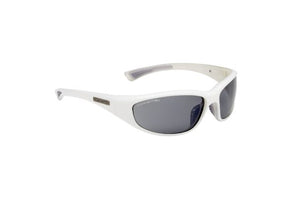 Corvette Emblem White Wrap Gray Smoke Mirror Sunglasses