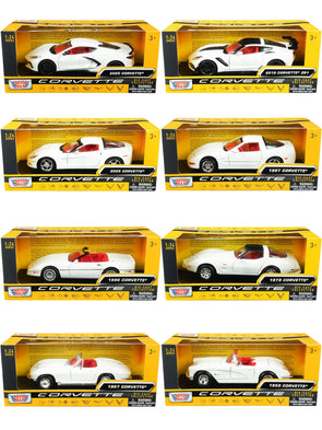 C1-C8 Corvette Generations 1/24 Diecast Set "History of Corvette" by Motormax