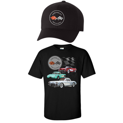 C1 Corvette 1957 Trio T-Shirt and Hat Bundle