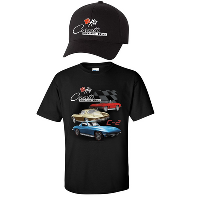 1965-c2-corvette-trio-t-shirt-and-hat-bundle
