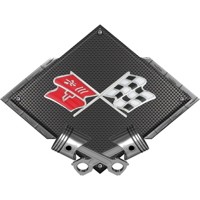 c3-corvette-black-diamond-cross-pistons-steel-sign