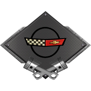 c4-corvette-black-diamond-cross-pistons-steel-sign-1984-1990
