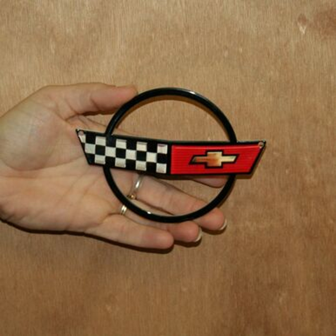 Large C4 Corvette ZR1 Fender Emblem Metal Sign - 39 X 5 Inches - 1990-1995