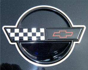 C4 Corvette Emblem Trim Rings Polished 2Pc 1984-1990