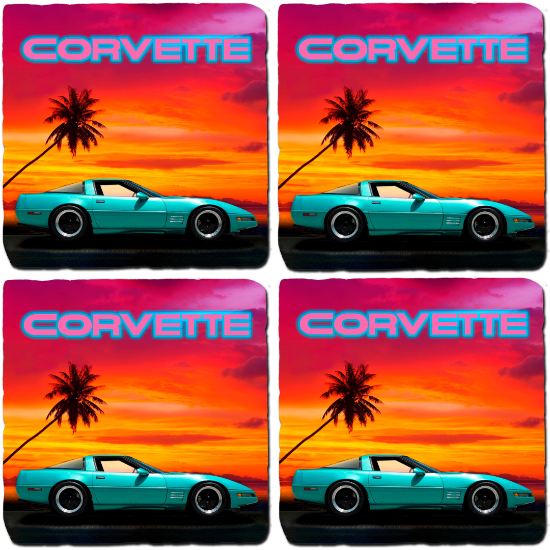 C4 Corvette Stone Coaster Bundle - Set of 4