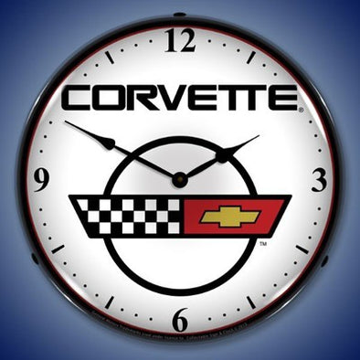 C4 Corvette Logo Lighted Clock Profile - [Corvette Store Online]