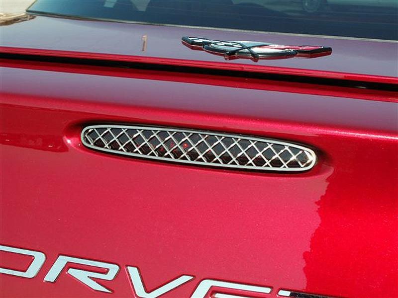 C5 Corvette 5th Brake Light Grille | 1pc Laser Mesh Polished Stainless Steel